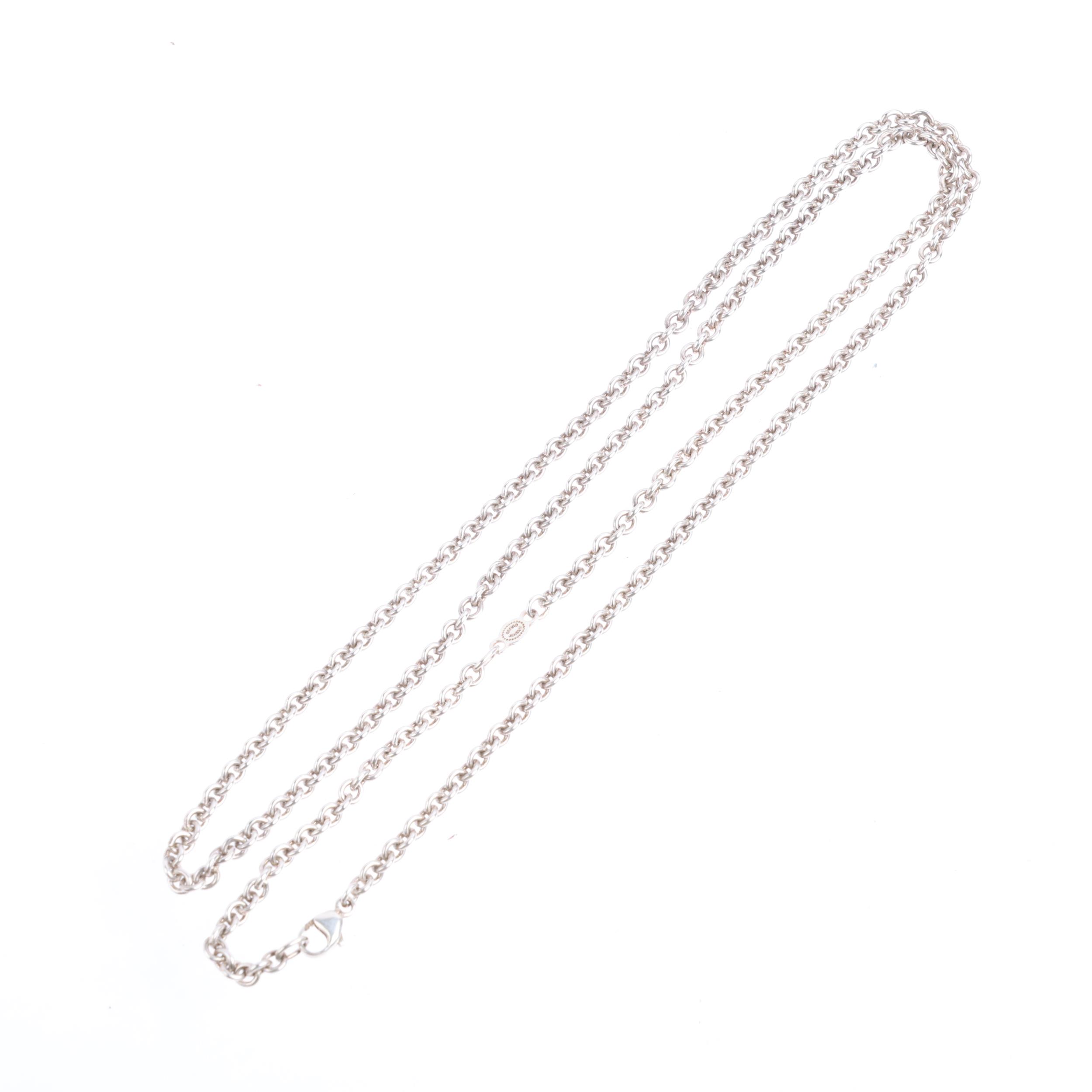 GEORG JENSEN - a Danish sterling silver belcher link chain necklace, 60cm, 13.4g Condition Report: - Image 3 of 3