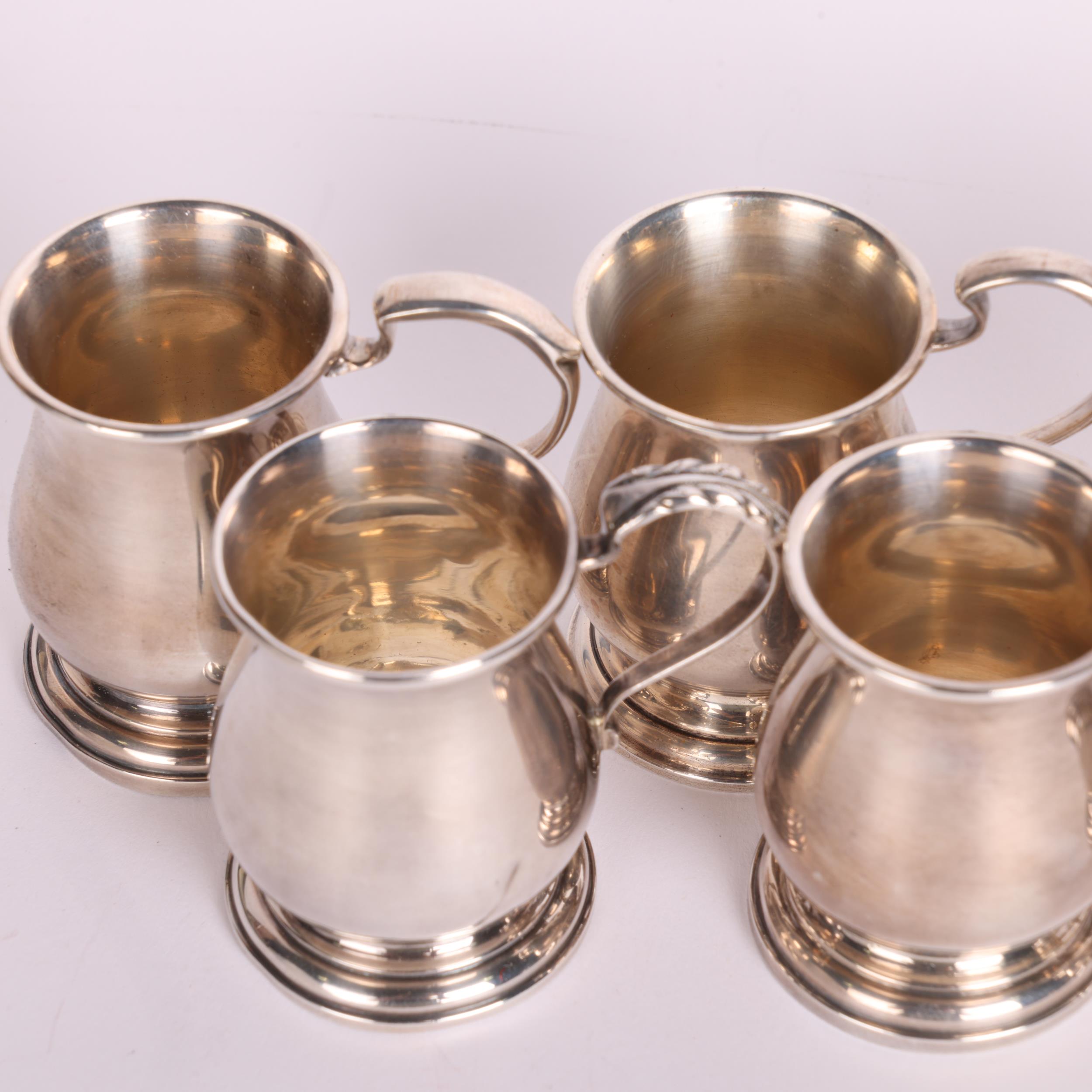 A cased set of 8 George V novelty silver miniature tankard drinking tots, Adie Brothers Ltd, - Image 2 of 3