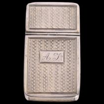 An early Victorian silver dual opening tinder box, Yapp & Woodward, Birmingham 1850, rectangular