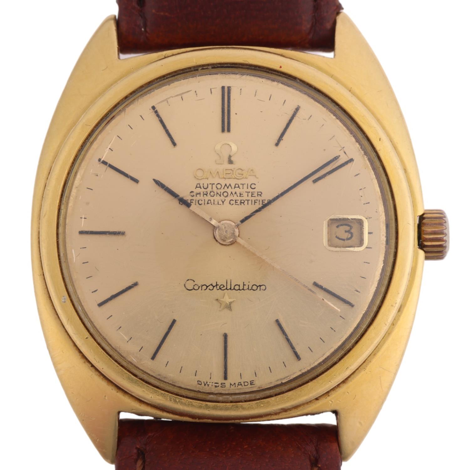 OMEGA - a Vintage 18ct gold Constellation chronometer automatic calendar wristwatch, ref. 168.009,