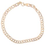 An Italian 9ct gold double curb link chain bracelet, 18cm, 2.4g Condition Report: No damage or