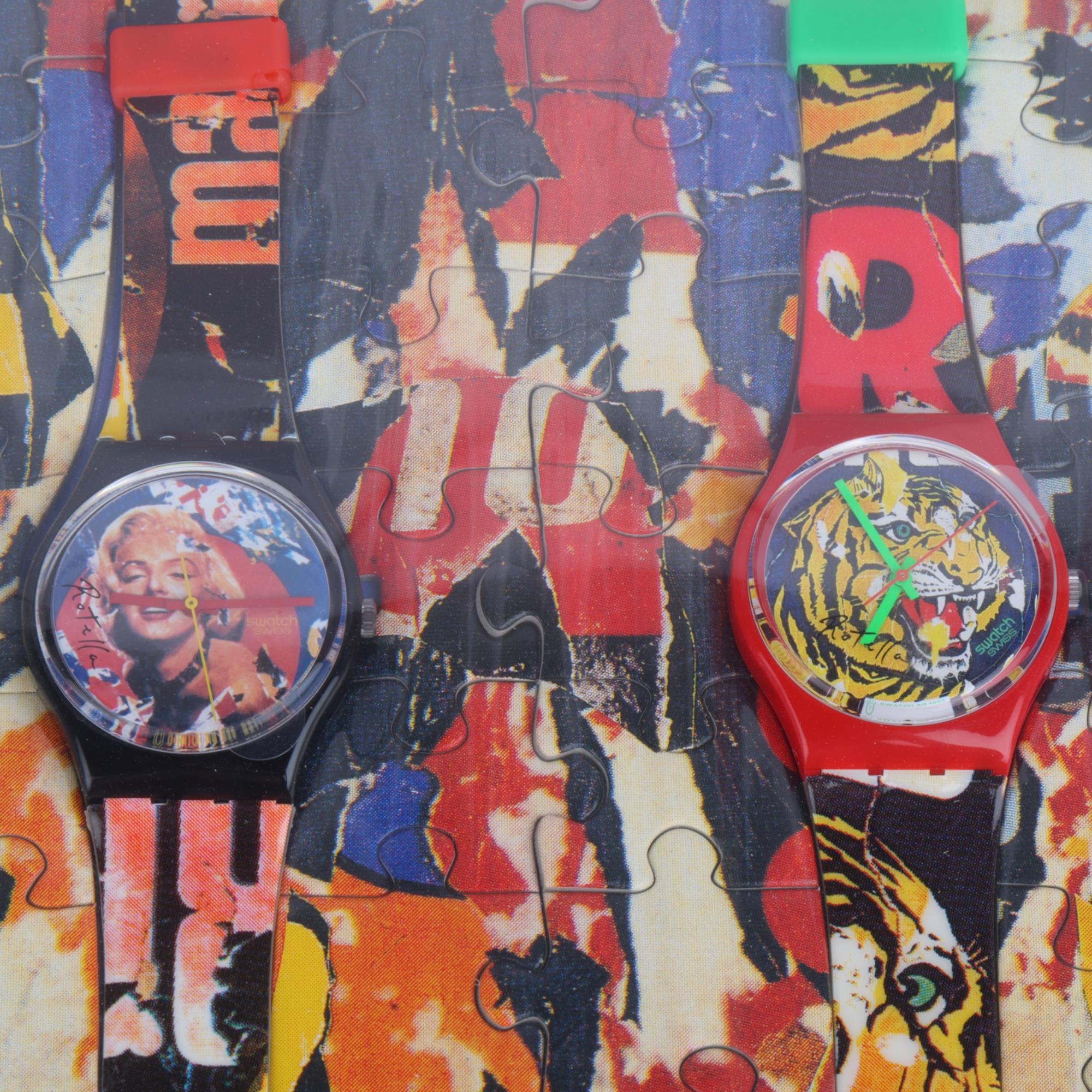 MIMMO ROTELLA for SWATCH - a set of 2 Beauty And The Beast quartz wristwatches, ref. GZS04, circa