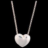 GEORG JENSEN - a Danish modernist sterling silver heart pendant necklace, designed by Regitze