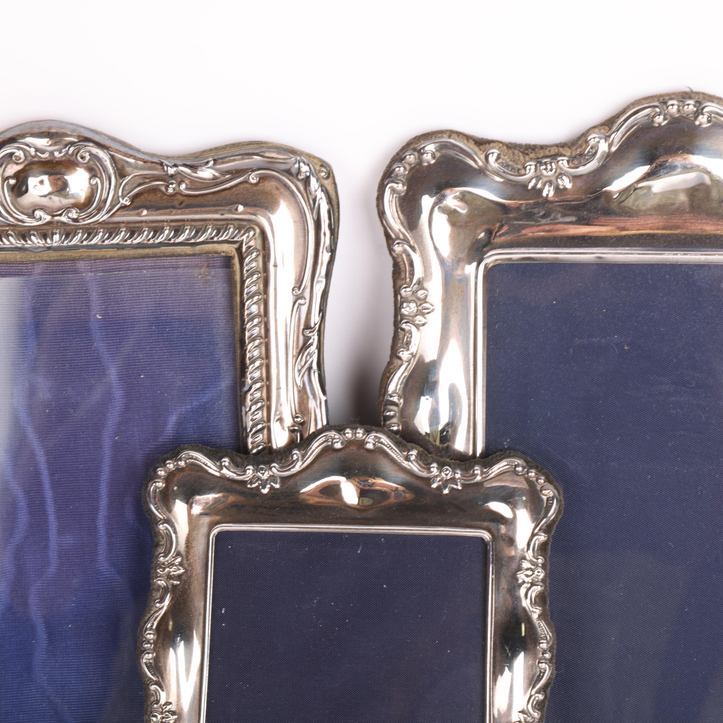 3 similar silver-fronted rectangular photo frames, largest overall 21cm x 15cm (3) Condition Report: - Image 2 of 3