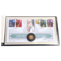 An Elizabeth II 2020 Queen's Coronation Anniversary gold proof half sovereign coin cover, by
