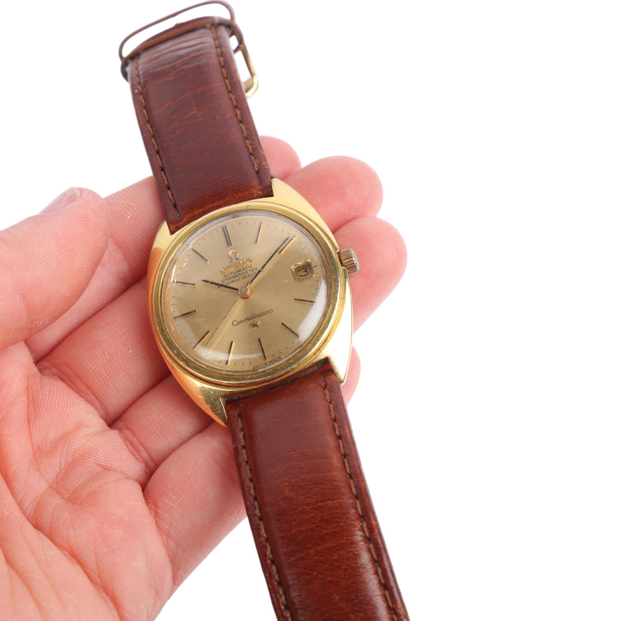 OMEGA - a Vintage 18ct gold Constellation chronometer automatic calendar wristwatch, ref. 168.009, - Image 5 of 5