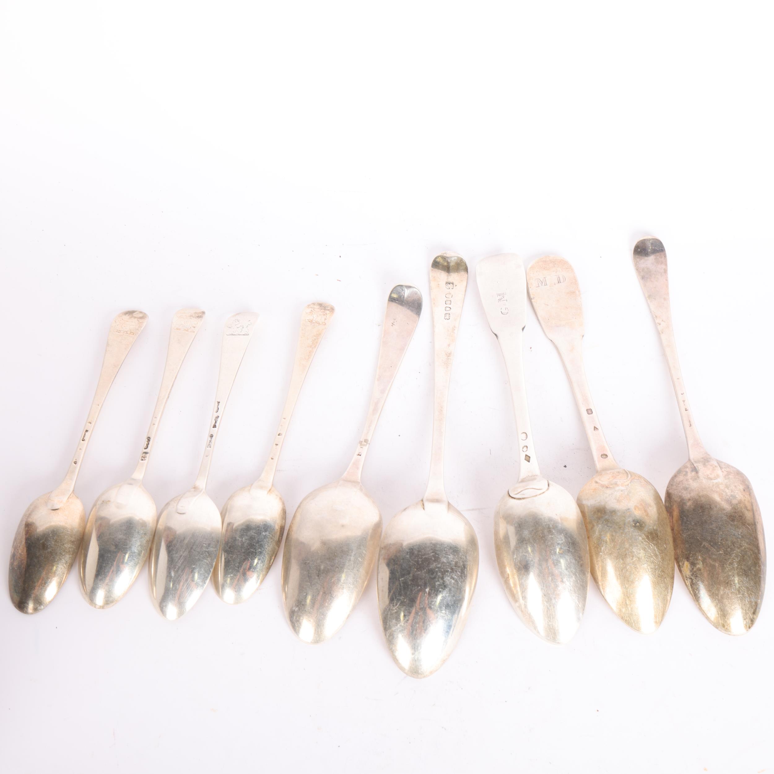 Various Antique silver spoons, including French and George II, 13.9oz total Condition Report: Lot - Image 3 of 3