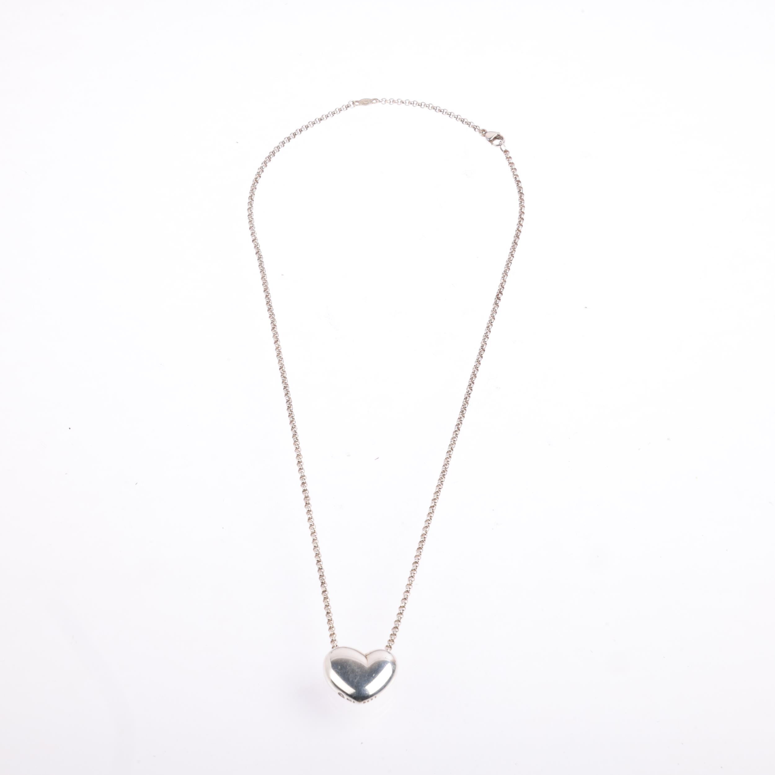 GEORG JENSEN - a Danish modernist sterling silver heart pendant necklace, designed by Regitze - Image 2 of 3