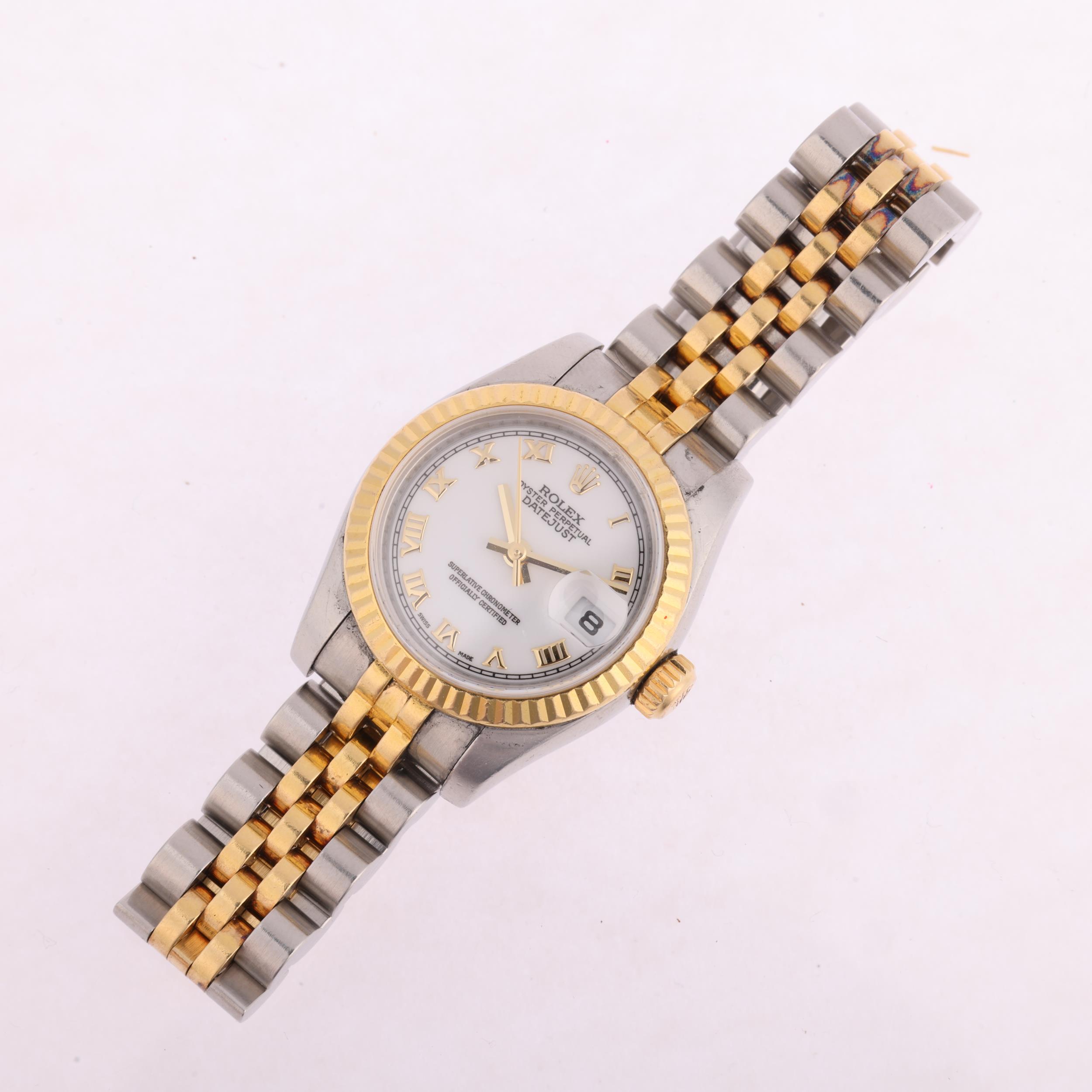 ROLEX - a lady's bi-metal Oyster Perpetual Datejust automatic calendar bracelet watch, ref. - Image 2 of 5