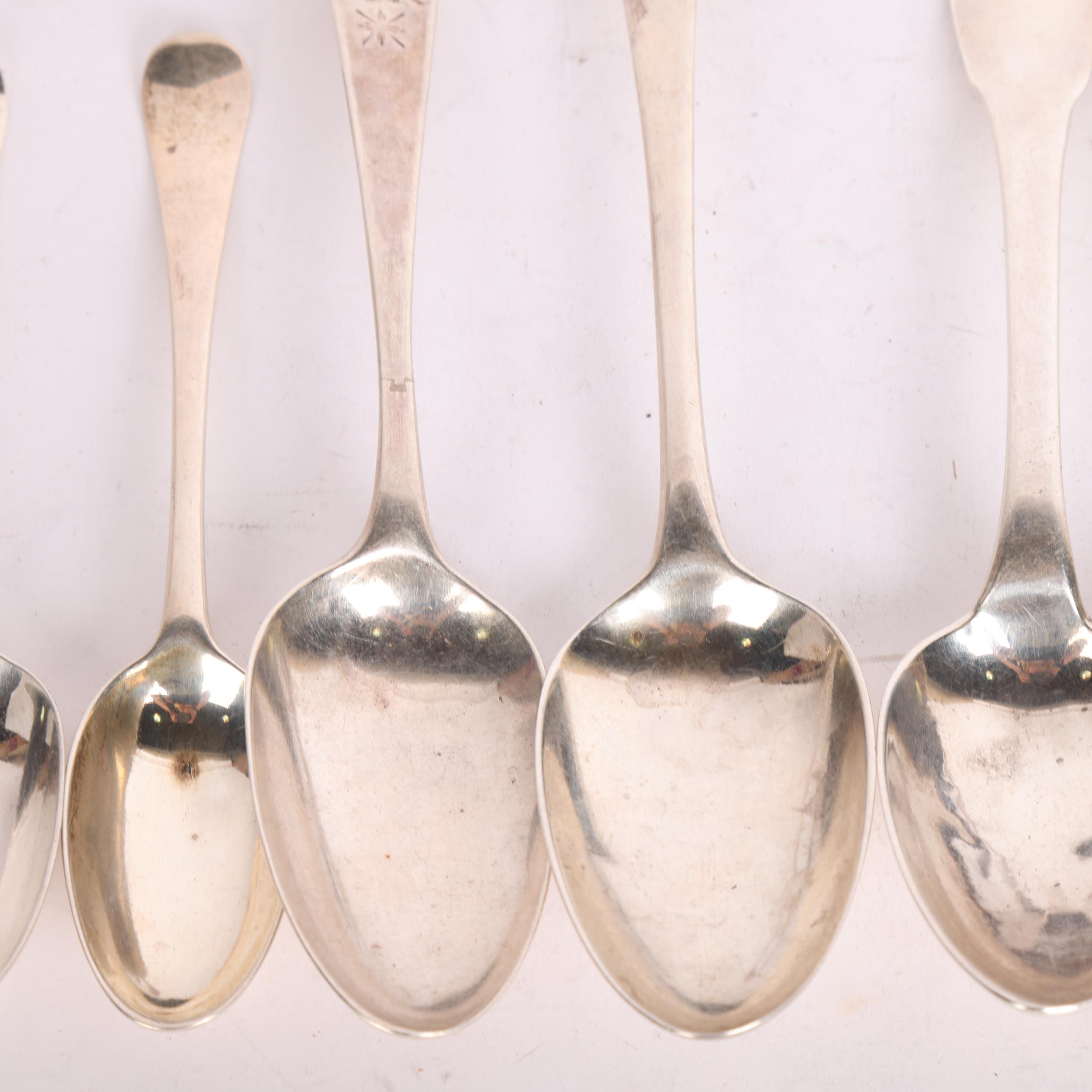 Various Antique silver spoons, including French and George II, 13.9oz total Condition Report: Lot - Image 2 of 3