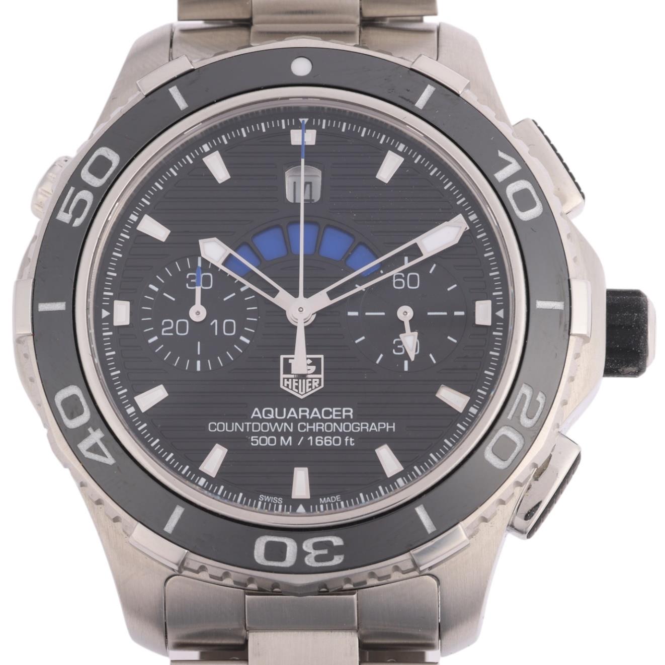 TAG HEUER - a stainless steel Aquaracer Countdown Chronograph automatic bracelet watch, ref.