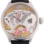 ROLEX - a new old stock stainless steel Casino mechanical wristwatch, playing card 'All In' dial,