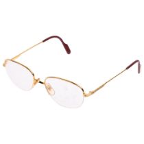 CARTIER - a pair of gold plated prescription glasses, size 135, signed Cartier Condition Report: