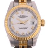 ROLEX - a lady's bi-metal Oyster Perpetual Datejust automatic calendar bracelet watch, ref.