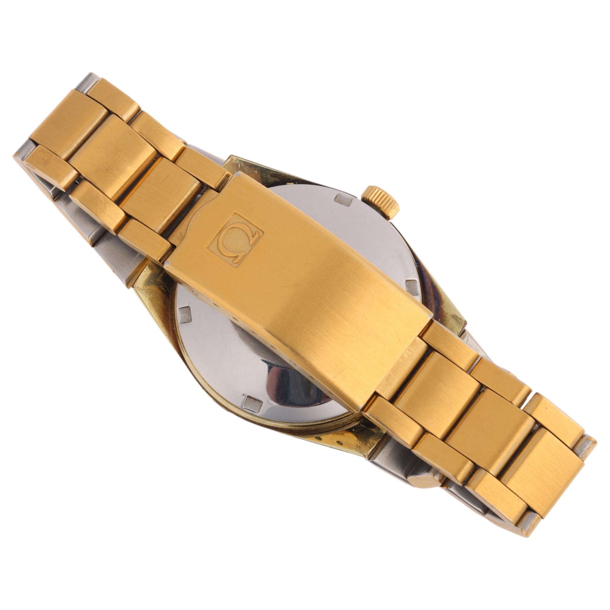 OMEGA - a Vintage gold plated stainless steel Geneve automatic calendar bracelet watch, ref. 166. - Image 3 of 5