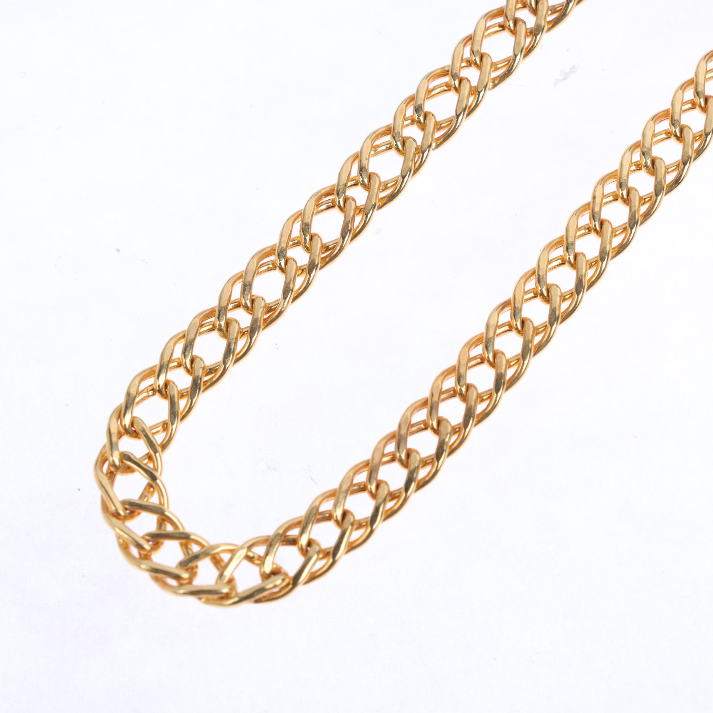 An Italian 9ct gold double curb link chain bracelet, 18cm, 2.4g Condition Report: No damage or - Image 3 of 4