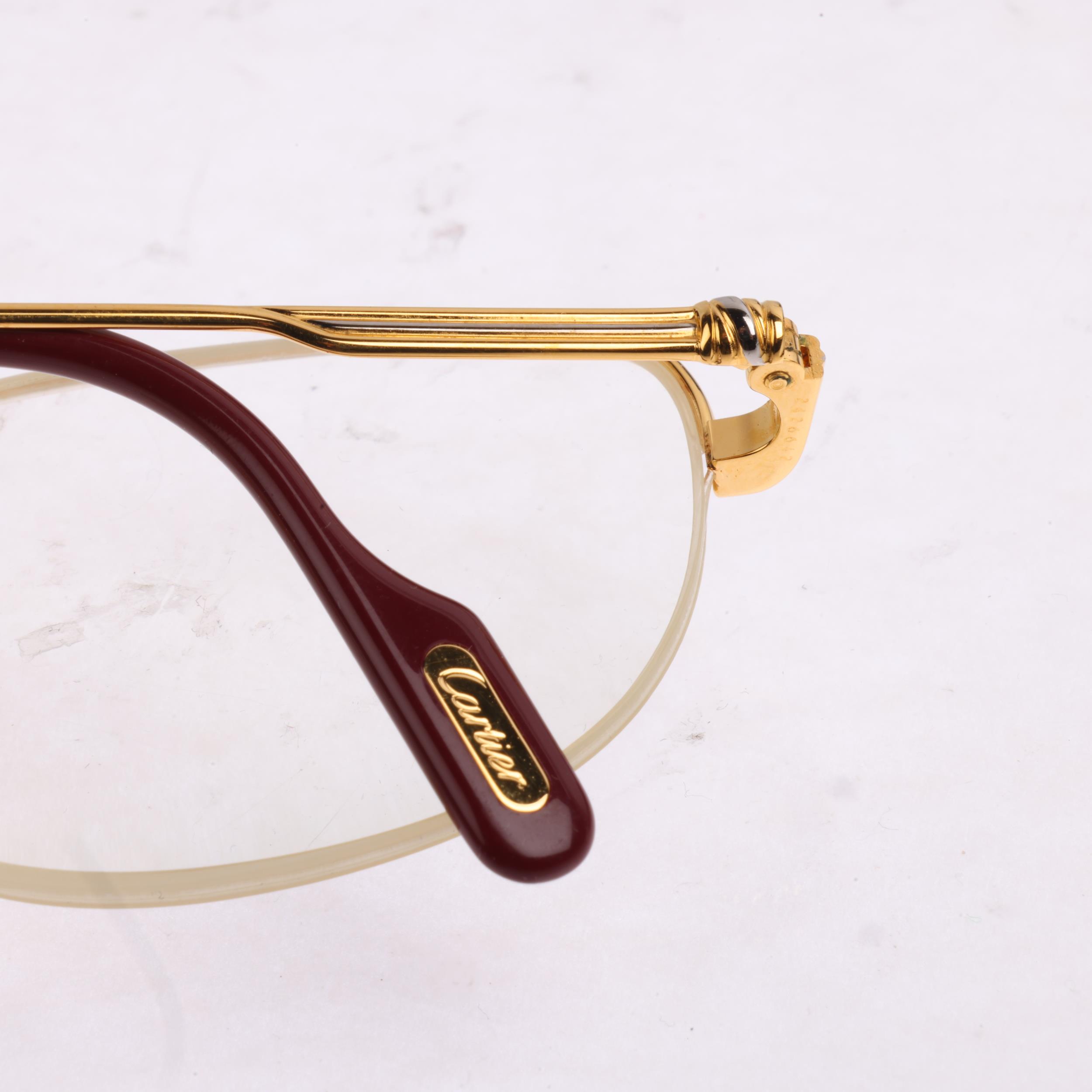 CARTIER - a pair of gold plated prescription glasses, size 135, signed Cartier Condition Report: - Image 3 of 3