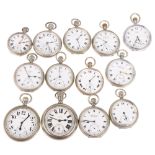 A quantity of pocket watches, makers include J W Benson, Elgin, and Limit (13) Condition Report: Lot