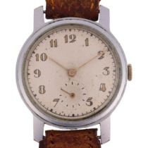 BUTTES WATCH COMPANY (BWC) - a Vintage Swiss stainless steel mechanical wristwatch, circa 1940s,