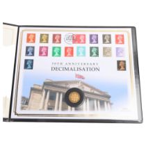 An Elizabeth II 2021 50th Anniversary Of Decimalisation gold proof sovereign coin cover, by
