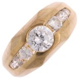 A large 9ct gold cubic zirconia signet ring, setting height 10.8mm, size Y, 6g Condition Report: