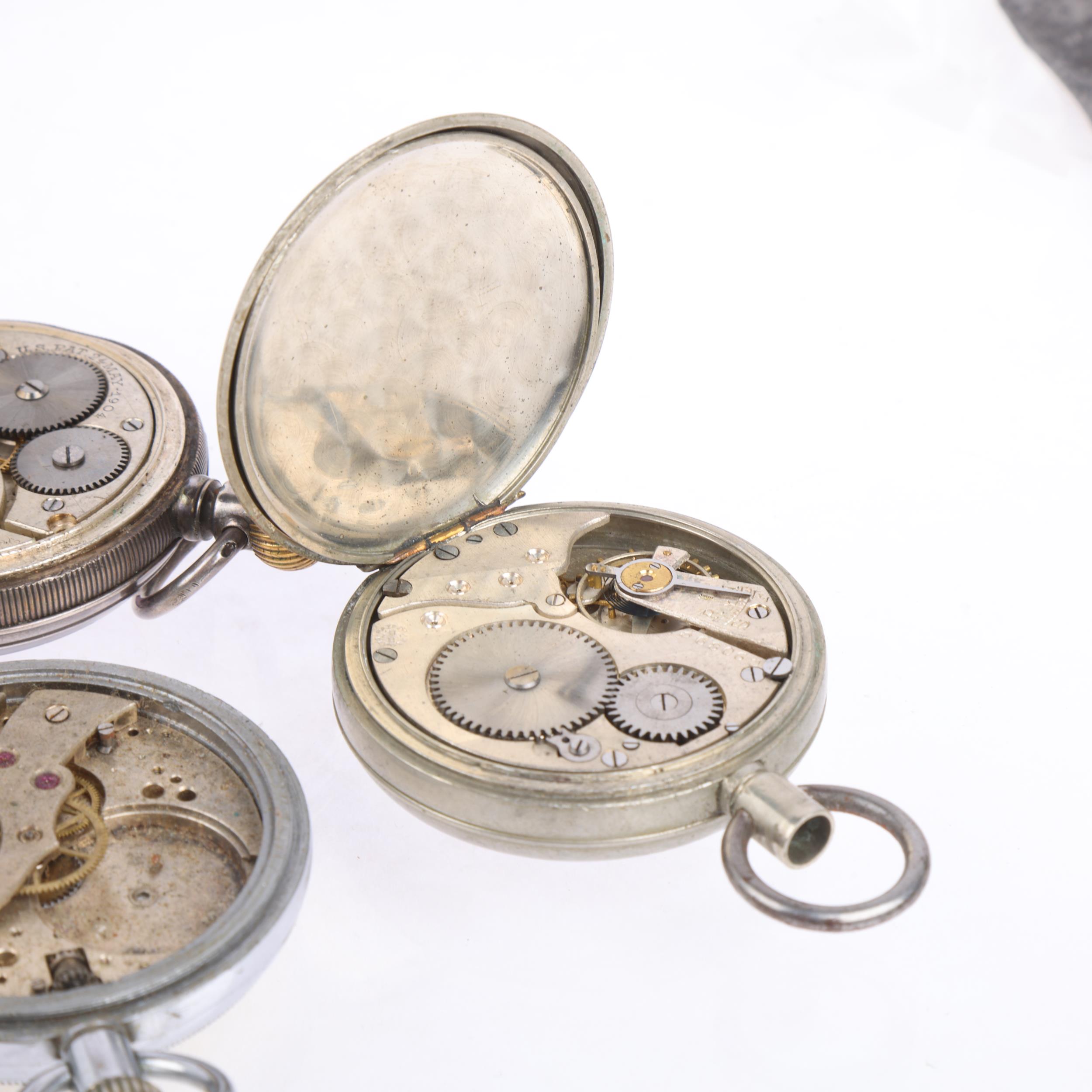 3 Second World War Period open-face keyless pocket watches, including GSTP and silver examples, - Image 5 of 5