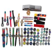 SWATCH - a large quantity of ex-Swatch buyer's quartz wristwatches, accessories and ephemera,