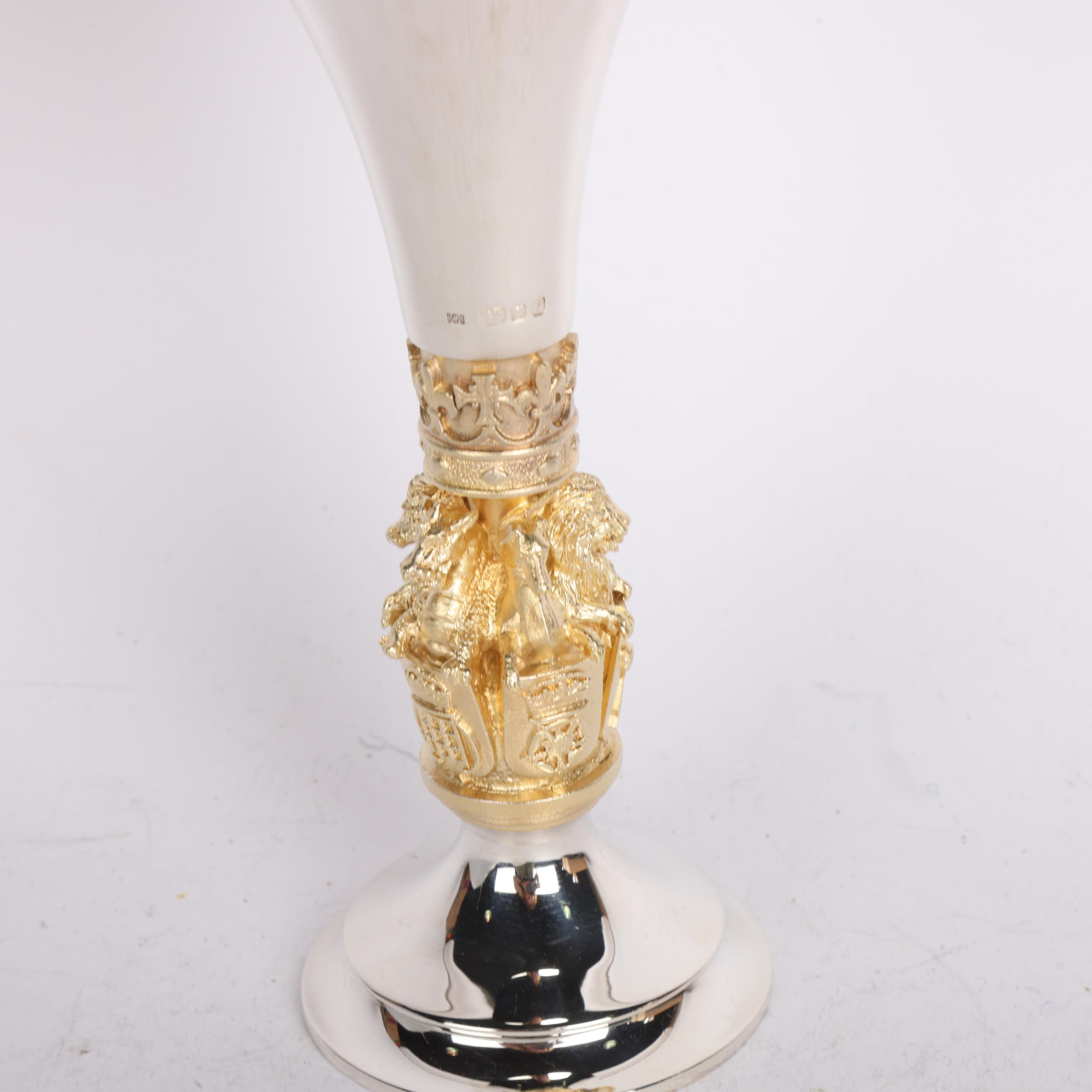 AURUM - an Elizabeth II parcel-gilt silver 'King's College Chapel' commemorative goblet, by Hector - Image 2 of 3