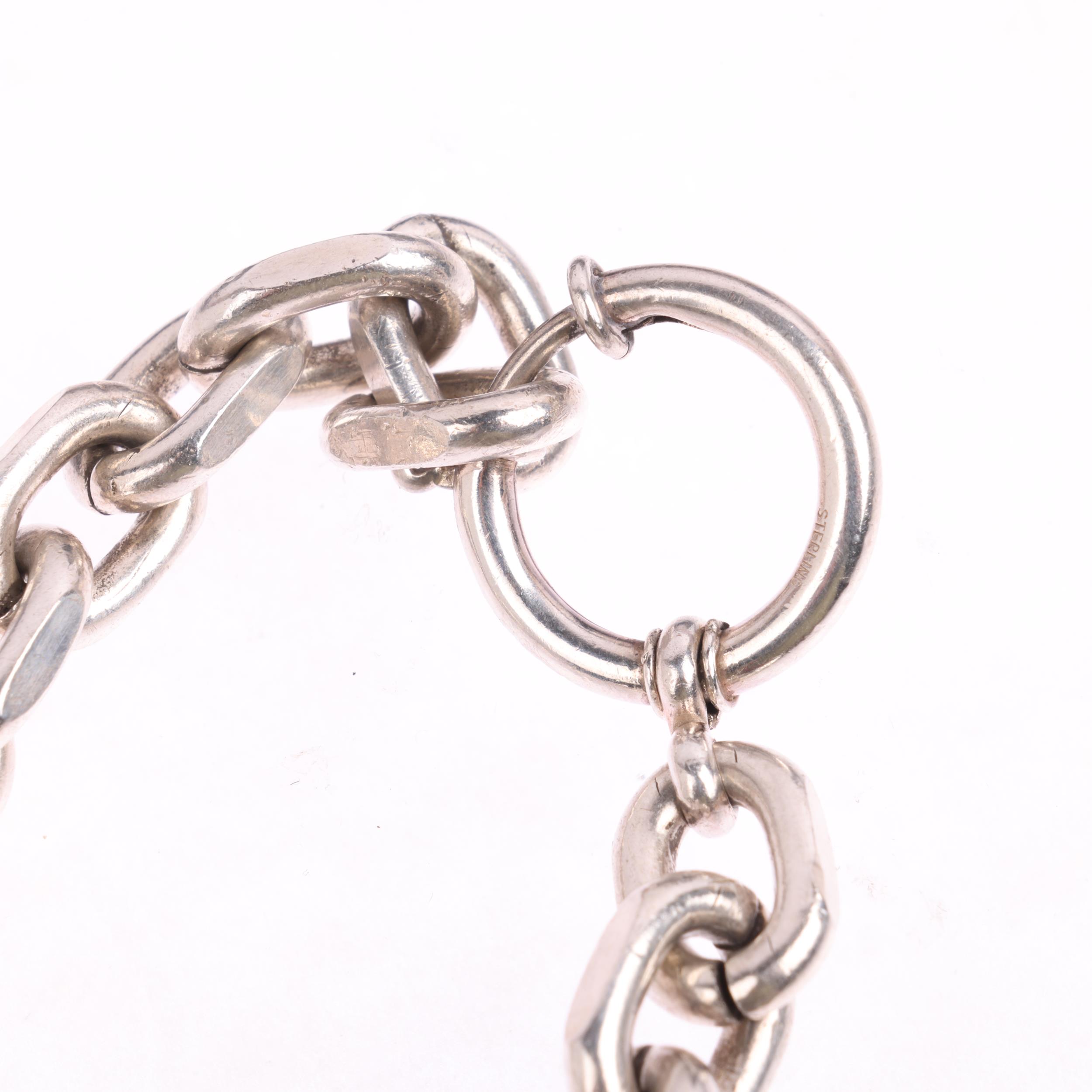 A Danish sterling silver anchor cable link chain bracelet, 19cm, 45.54g Condition Report: No - Image 2 of 3