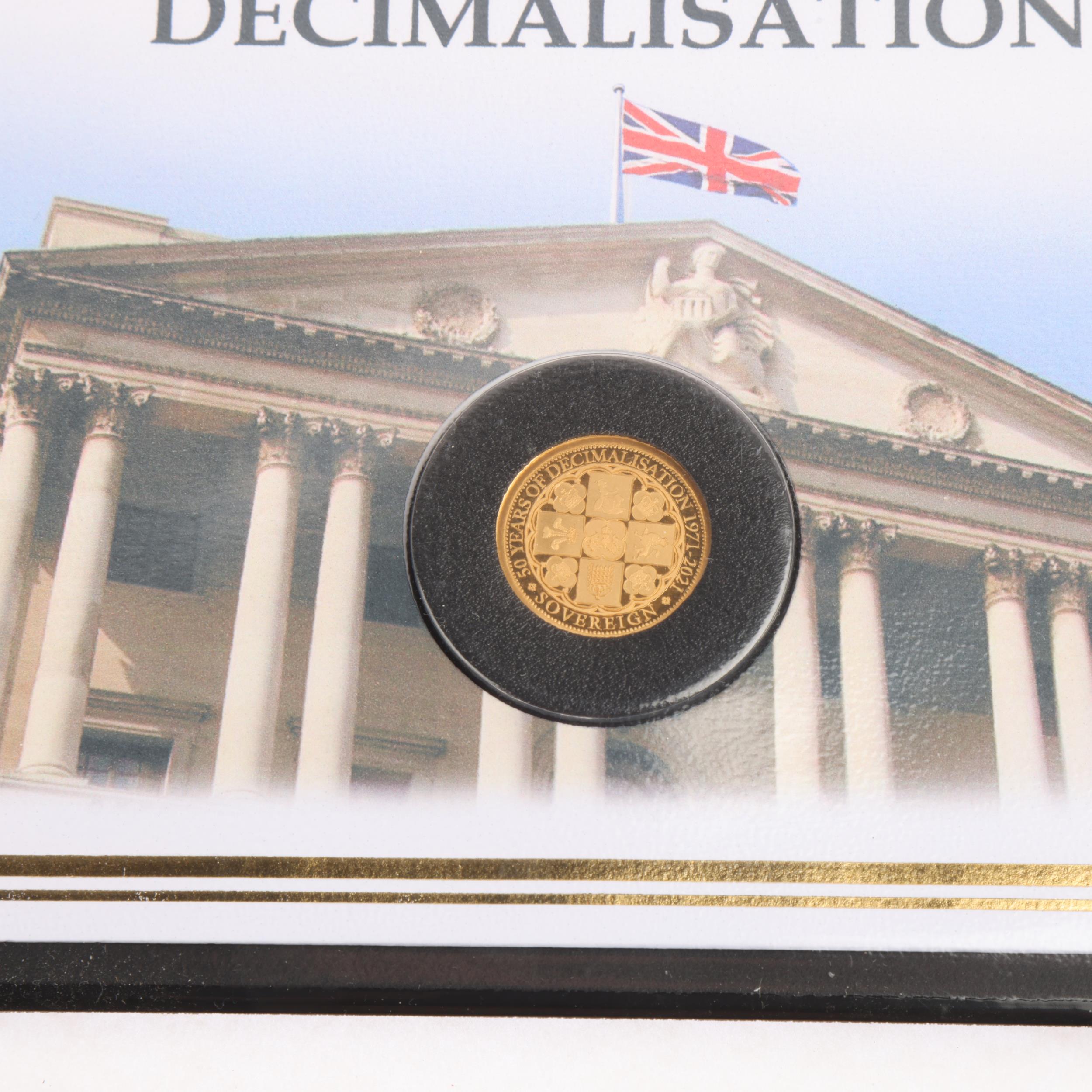 An Elizabeth II 2021 50th Anniversary Of Decimalisation gold proof sovereign coin cover, by - Image 2 of 4