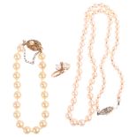 Various pearl jewellery, including 9ct gold ring, necklace, etc Condition Report: Lot sold as seen