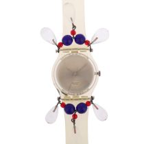 SWATCH - a translucent plastic Chandelier quarts wristwatch, ref. GZ125, circa 1992, silvered dial