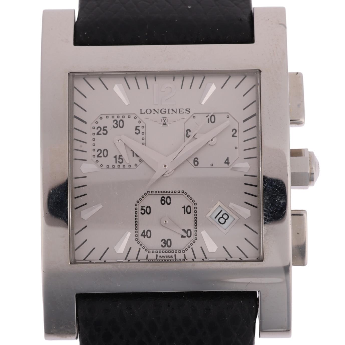 LONGINES - a stainless steel DolceVita Carree 'FIFA 100 Years' quartz chronograph wristwatch, ref.