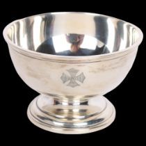 A late Victorian silver communion pedestal bowl, Blunt Wray & Co, London 1898, circular form with