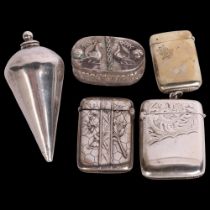 **DESCRIPTION CHANGE** Various silver *plated* boxes and Vesta cases, including Middle Eastern trick