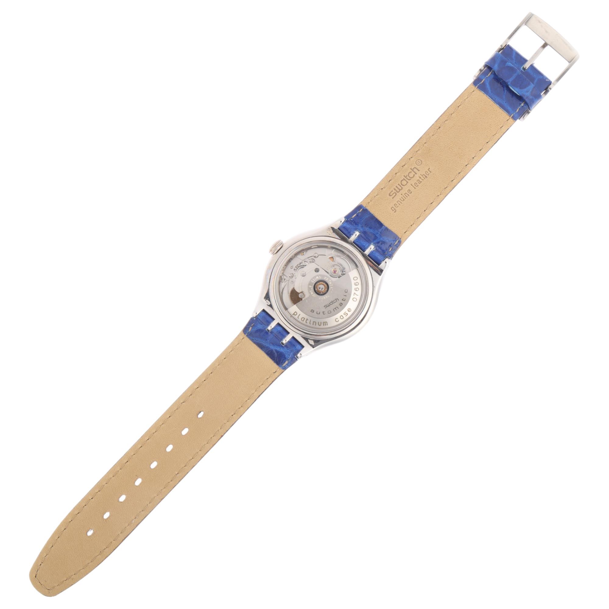 SWATCH - a platinum Tresor Magique automatic wristwatch, ref. SAZ101, circa 1993, semi- - Image 3 of 5