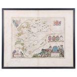 An Antique hand coloured map showing Rvtlandshire, including parts of Lincolnshire, Leicester and