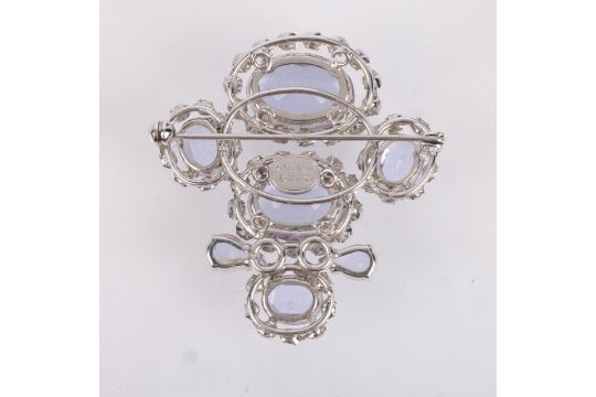 CHRISTIAN DIOR - a Vintage chrome plated paste brooch, 51.3mm, 15.3g . Condition Report: 3 other - Image 2 of 3