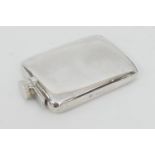 George VI silver hip flask, Birmingham 1942, pocket curved form with hinged bayonet cap, 13.5cm x