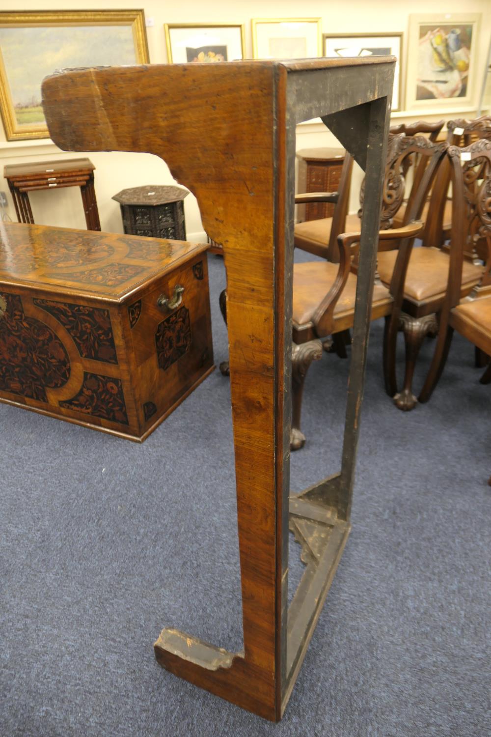 Walnut and marquetry inlaid chest on stand, in the William and Mary style, inlaid to the top and - Image 6 of 18