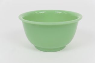 Peking glass bowl, 19th Century, traditional shape in translucent green, 11cm diameter (Please