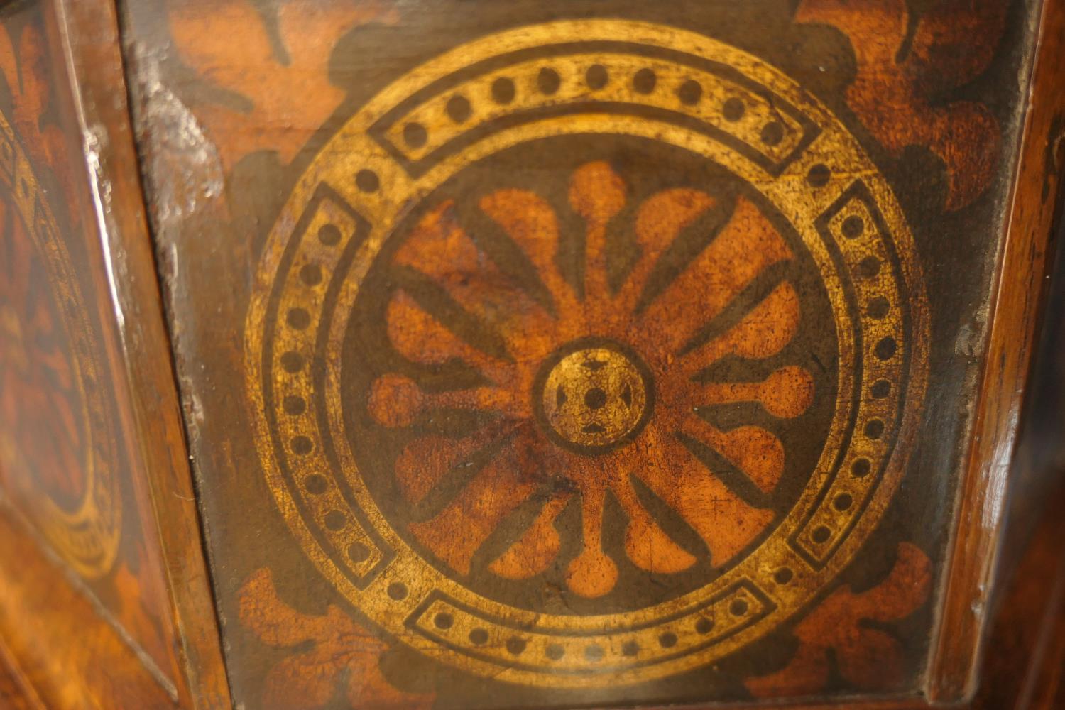 Victorian Gothic Revival pollard oak octagonal jardiniere stand, circa 1860, decorated with - Image 8 of 11