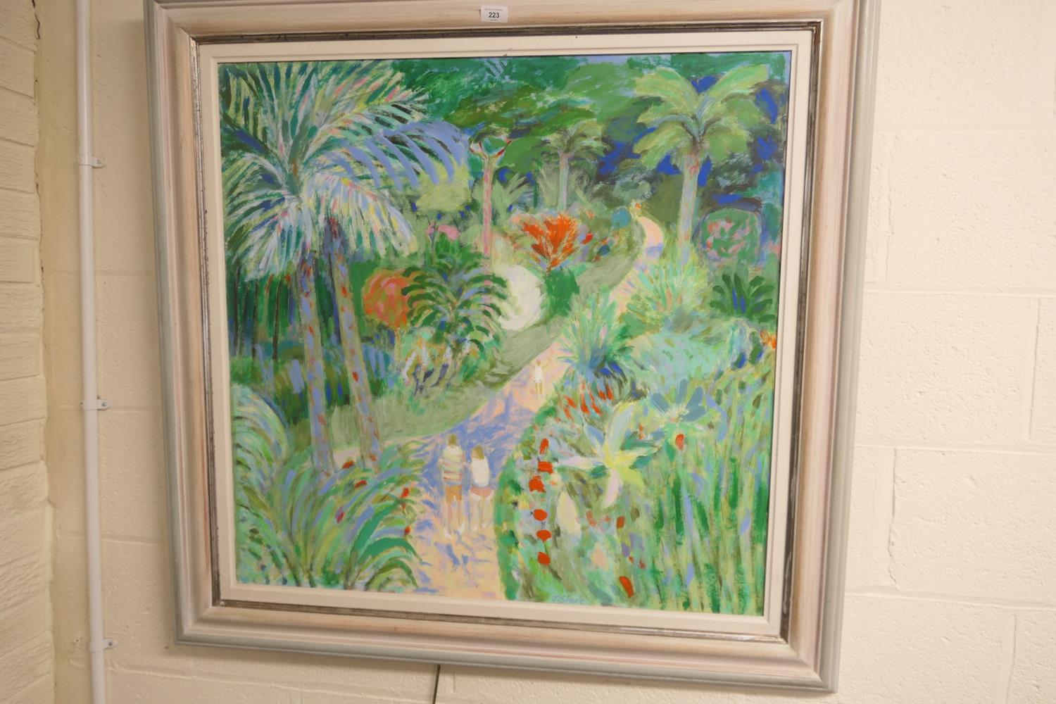 Jack Shore (1922-2008), Artist and companion walking in tropical gardens, oil on board, signed, - Image 2 of 6