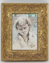 Edith le Breton (1912-1992), Child of Salford, inscribed verso 'Children of Salford Series', oil
