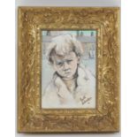 Edith le Breton (1912-1992), Child of Salford, inscribed verso 'Children of Salford Series', oil