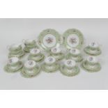 Queen Anne Gainsborough pattern china tea set, comprising nine cups, twelve saucers, twelve side