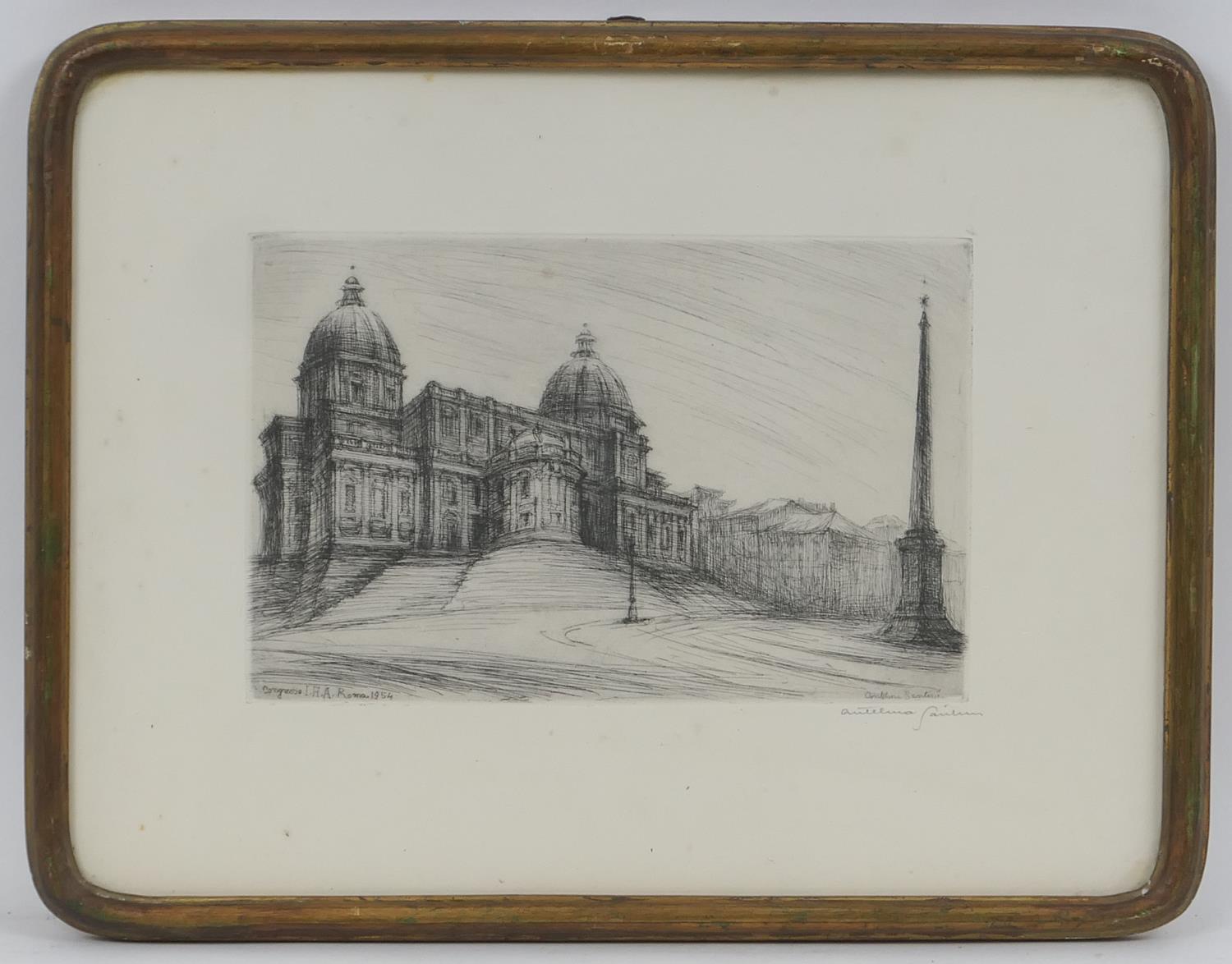 Views of Rome, two drypoint etchings, by Antelma Santini (b.1896-?), and Carlo Alberto Petrucci ( - Image 2 of 3