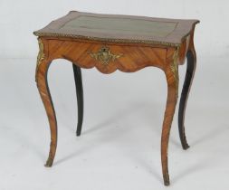 French Kingwood lady's writing table, late 19th Century or early 20th Century, shaped rectangular