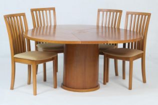 Skovby Kirsebaer cherrywood finish circular extending dining table, when closed 120cm diameter,