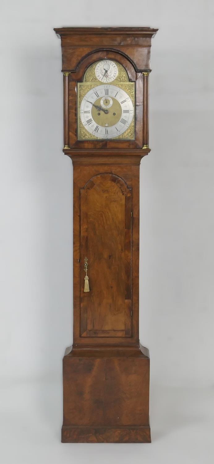 John Greaves, Newcastle, walnut eight day longcase clock, mid 18th Century, the hood with cavetto - Image 2 of 17